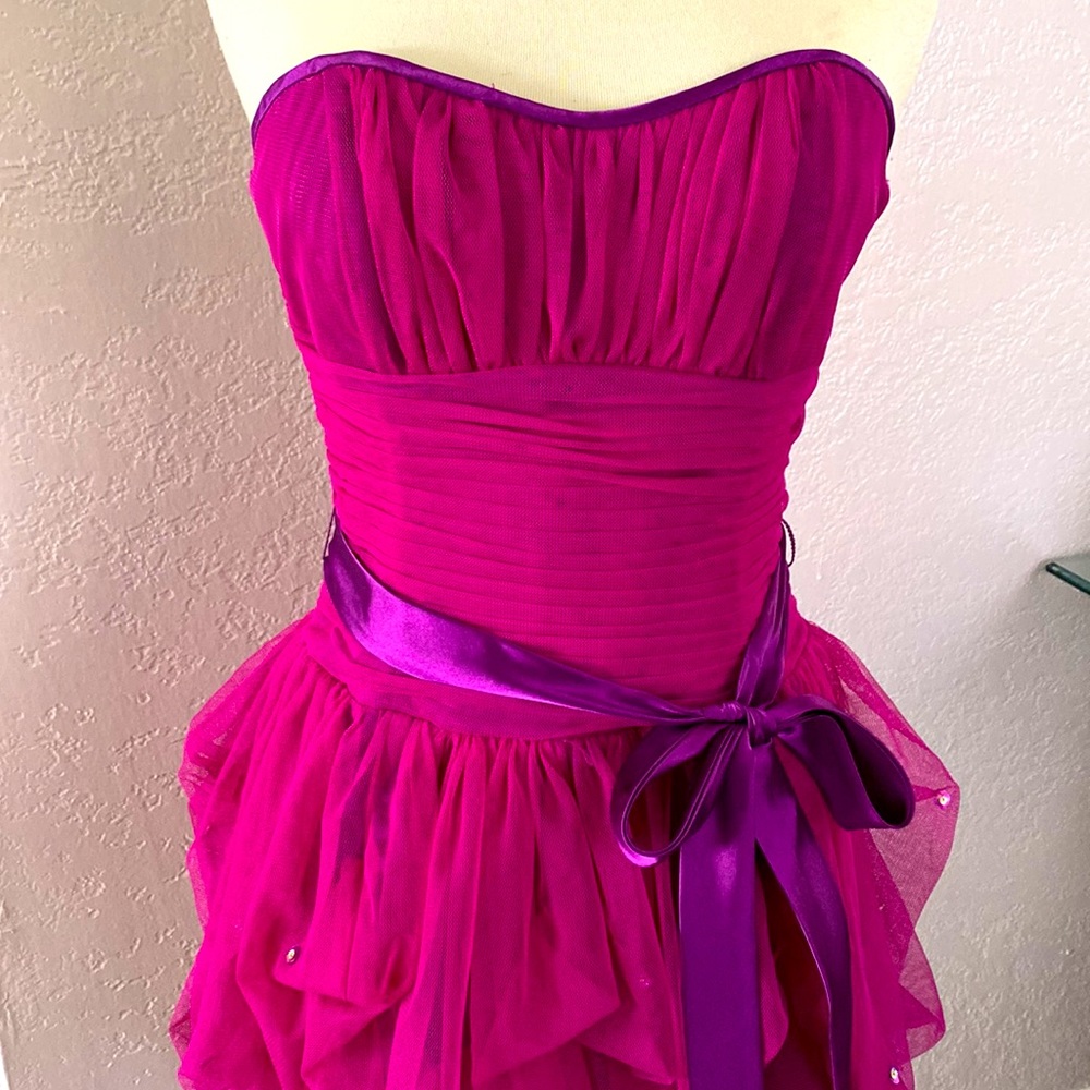 Strapless Short Plum Tulle Dress 💓